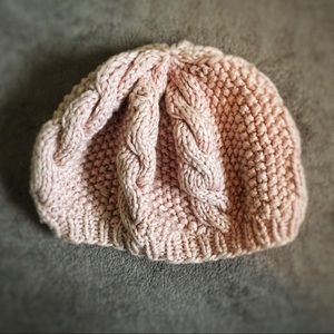 Blush Pink Chunky Knit Beanie